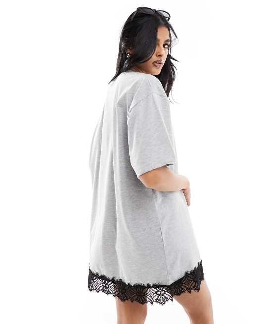 T shirt dress with lace bottom online