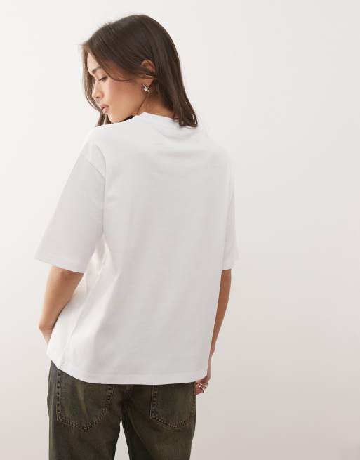 Noisy May – Oversize-T-Shirt in Weiß mit überschnittenen Schultern, 3 von 4