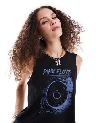 Noisy May - Oversize-Tanktop in Schwarz mit „Pink Floyd"-Print