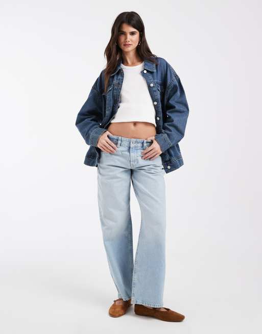Noisy May oversized denim jacket in vintage blue, 2 of 4
