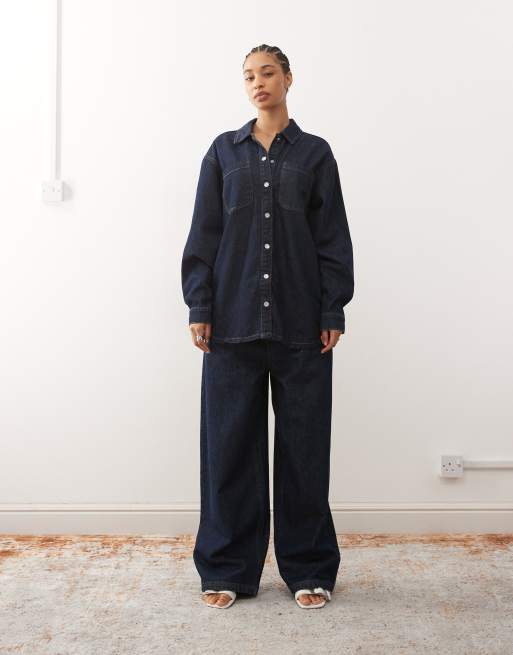 Noisy May - Oversized denim overhemd in indigo, 2 van 4