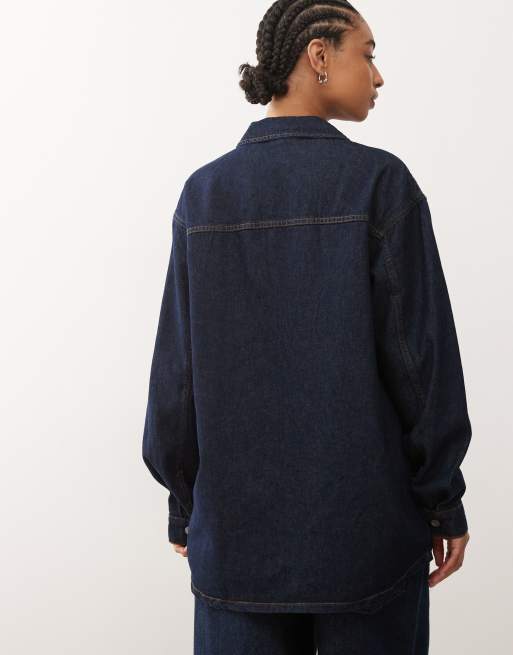 Noisy May - Oversized denim overhemd in indigo, 3 van 4