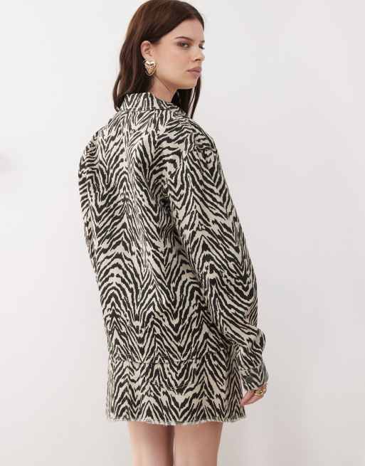 Noisy May - Oversized jack in zebraprint, deel van co-ord set, 2 van 4