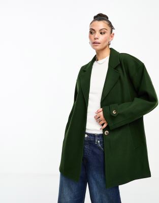 Noisy May Oversized Jacket In Khaki-green