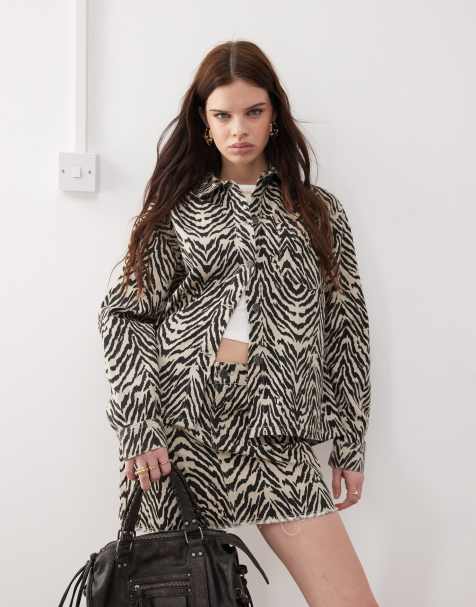 Noisy May - Oversized jakke med zebraprint - Del af sæt - view 1