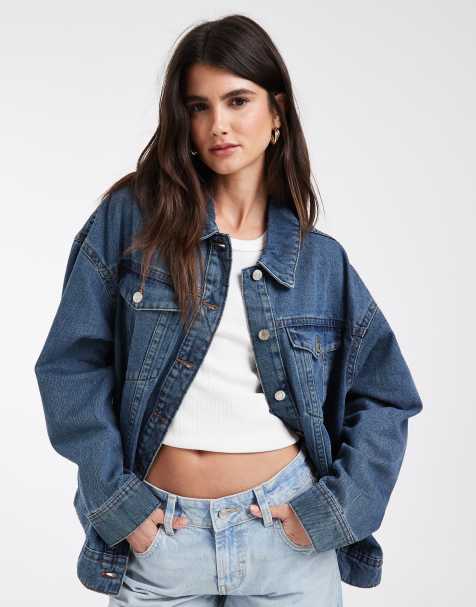 Noisy May oversized jeansjacka i vintageblått - view 1