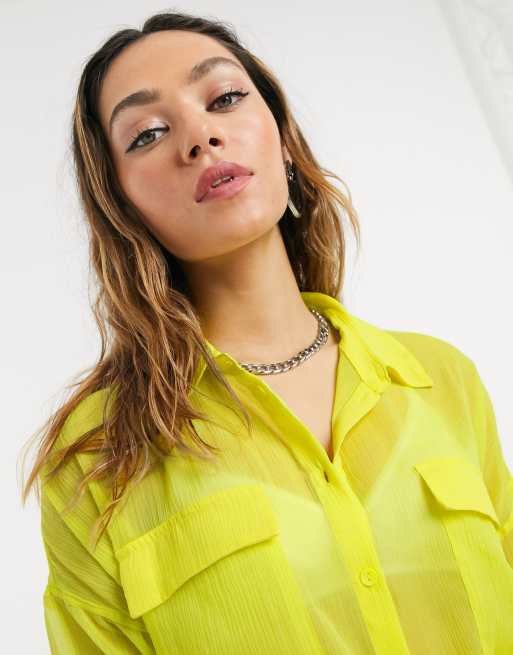 Sheer cheap yellow top