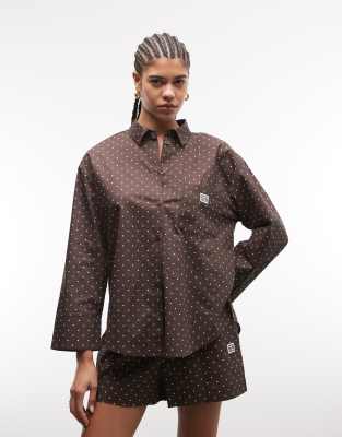 Noisy May Oversized Shirt In Brown