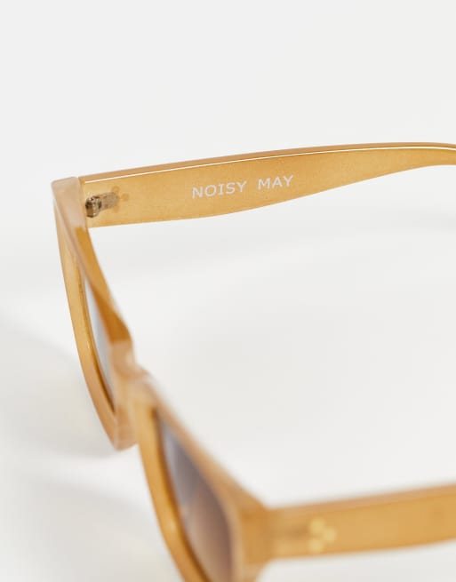 Noisy May oversized square sunglasses in brown, 4 of 4
