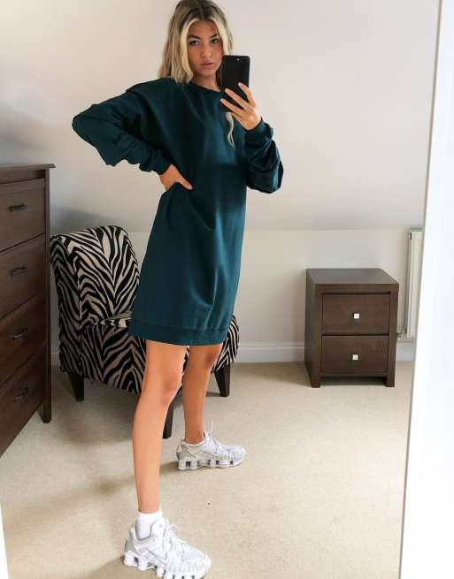 Green oversized sweater outlet dress