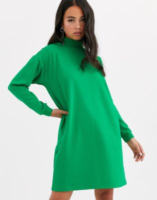 green oversized sweater dress