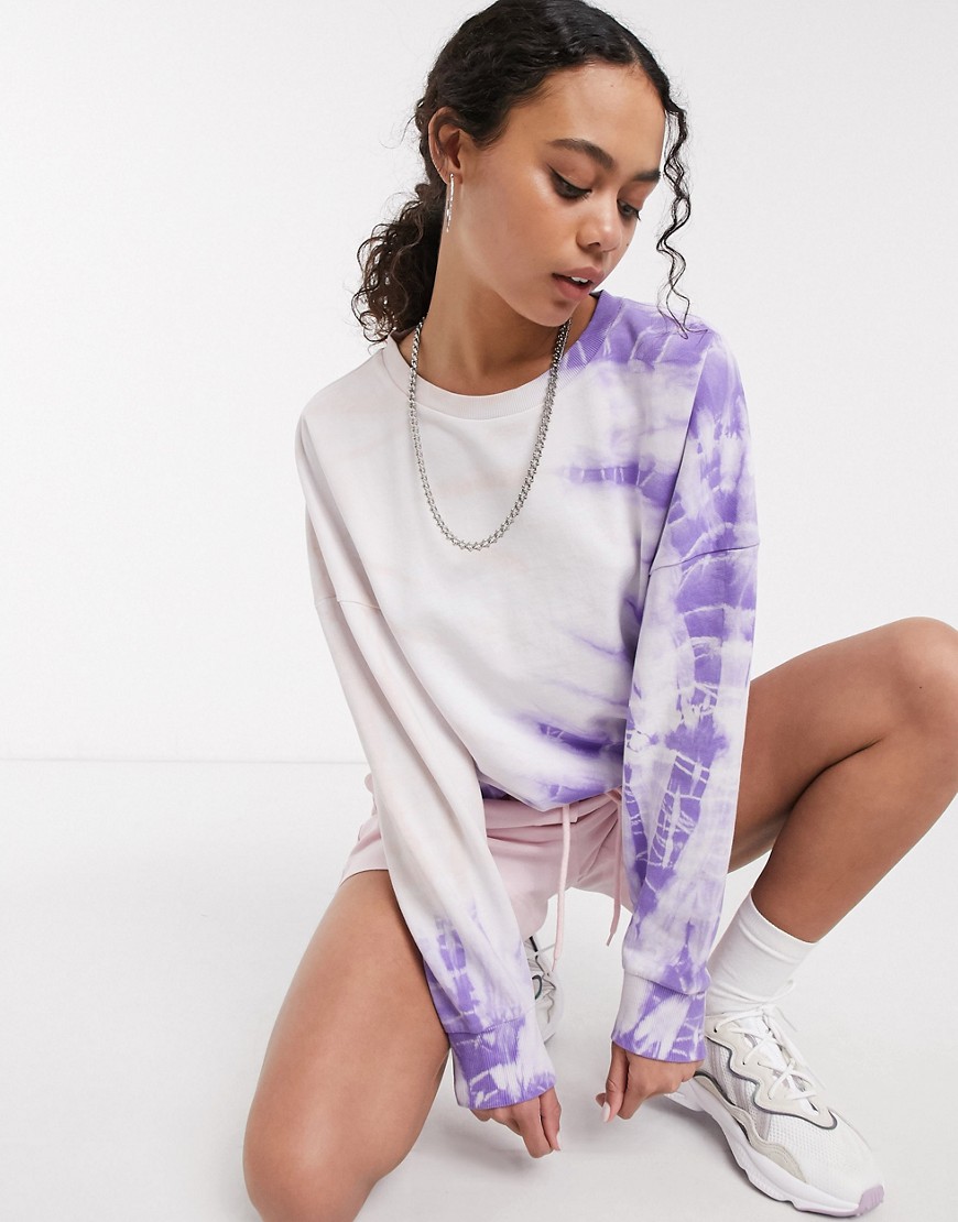 Noisy May oversized sweatshirt in tie dye print-Multi