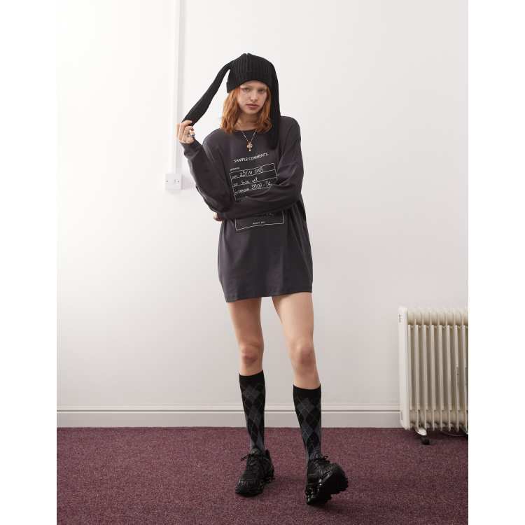 Dark grey tshirt dress online