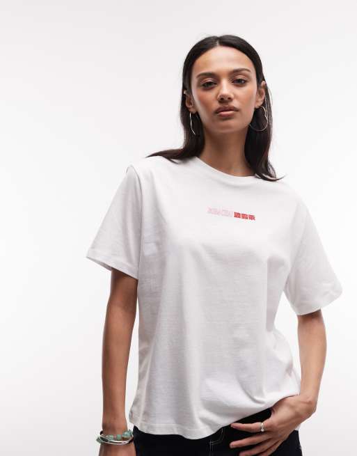 Noisy May oversized t-shirt with chai back print in white, 3 of 4