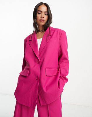 Noisy May oversized tailored blazer in pink