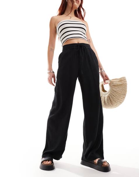 Noisy May - Pantalon ample en lin mélangé - Noir - view 1