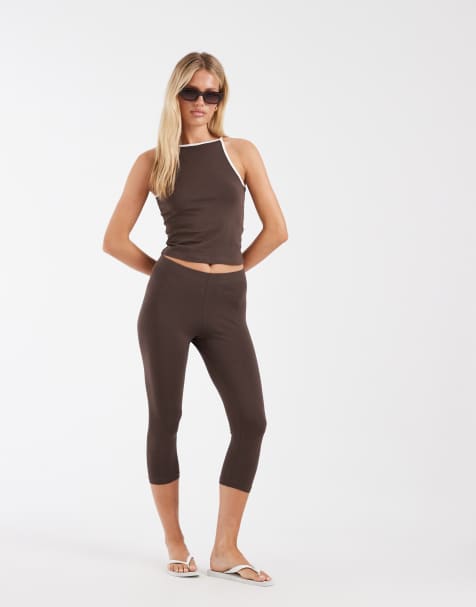 Noisy May - Pantalon d'ensemble 3/4 - Marron chocolat - view 1