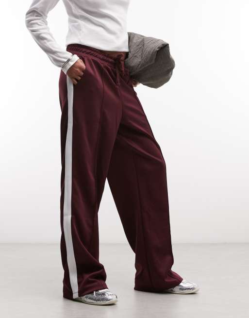 Noisy May - Pantalon droit en jersey avec bande latérale - Bordeaux     , 3 de 5