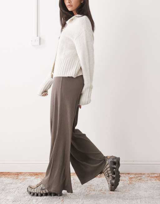 Noisy May - Pantalon large nervuré - Marron, 2 de 5