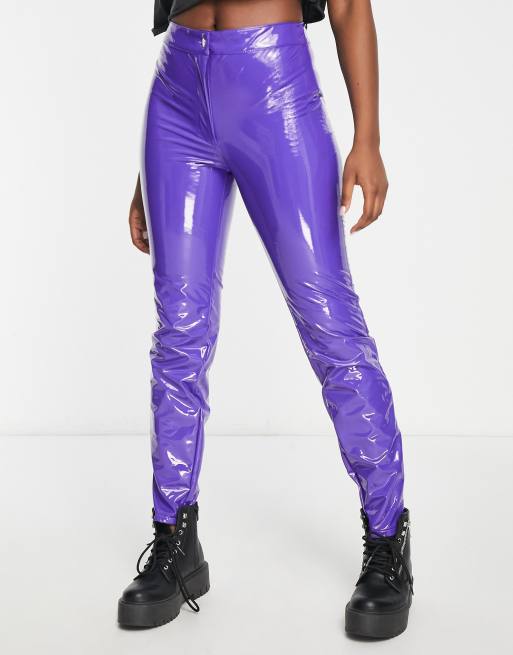 Pantalon vinyl taille haute outlet