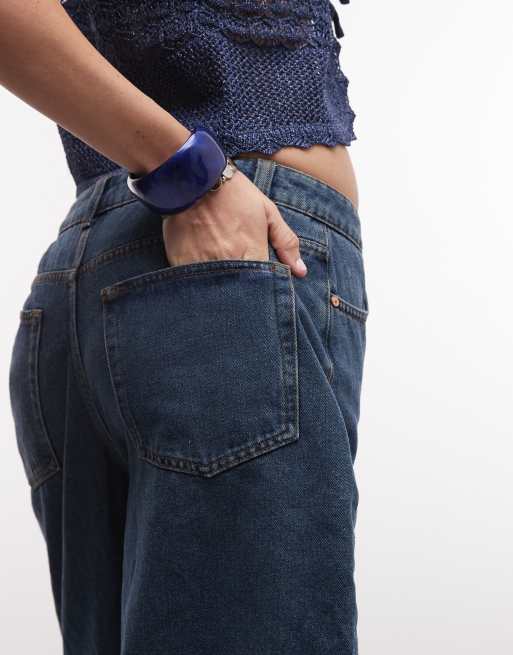 Noisy May - Pantaloncini di jeans ampi blu medio con cuciture a vista, 5 di 5