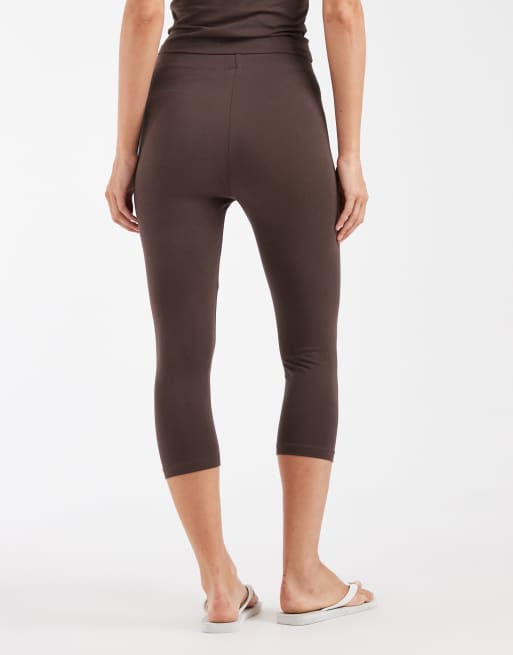 Noisy May pantalones capri de conjunto en marrón chocolate, 5 de 5