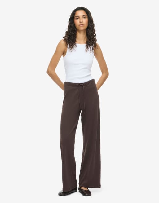 Noisy May pantaloni a gamba larga color marrone caffè, 3 di 5