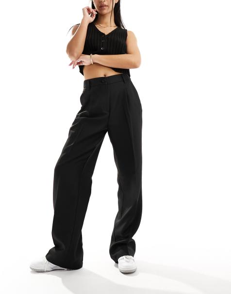 Noisy May - Pantaloni sartoriali con fondo ampio e vita alta neri - view 1