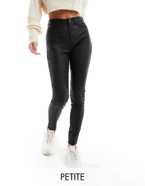 Noisy May Petite – Callie – Beschichtete Skinny-Jeans in Schwarz - view 1