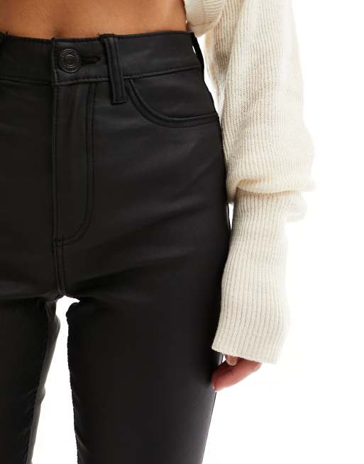 Noisy May Petite Callie coated skinny jeans in black, 2 of 5