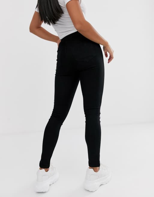 Noisy May Petite – Callie – Eng geschnittene Jeans mit hohem Bund in Schwarz, 2 von 4