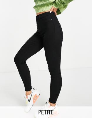 Noisy May Petite Callie high waist skinny jeans in black - ASOS Price Checker