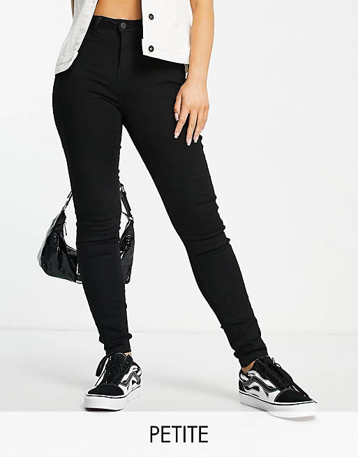 Jeans Noisy May Petite Callie high waist skinny jeans in black 