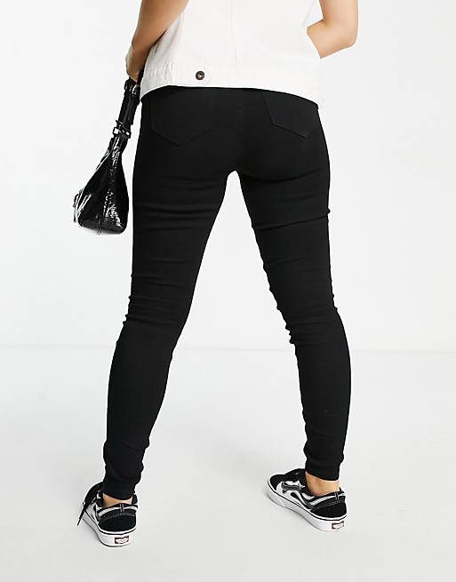 Jeans Noisy May Petite Callie high waist skinny jeans in black 
