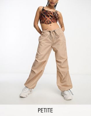 Noisy May Petite cargo trousers in stone