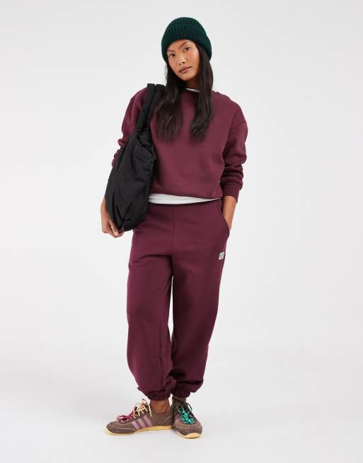 Noisy May Petite crew neck sweatshirt co-ord in plum, 2 of 4