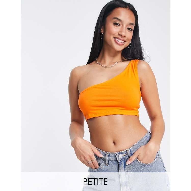 One shoulder orange crop top new arrivals