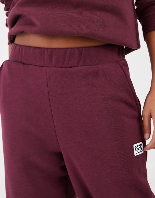Noisy May Petite cuffed jogger co-ord in plum, 3 of 5