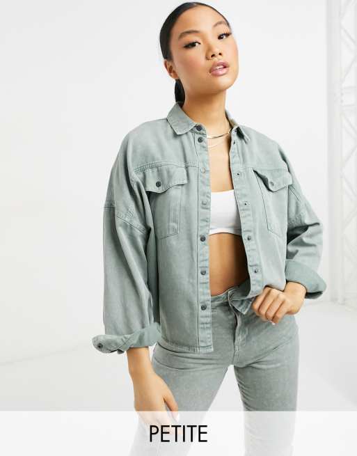 Noisy May Petite denim shirt & jeans co ord in acid wash grey, 2 of 2