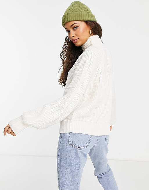Jumpers & Cardigans Noisy May Petite high neck knitted jumper in cream 