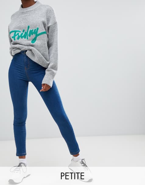 Noisy May Petite high waist jeggings in blue