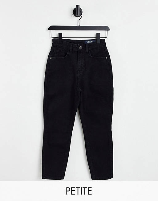  Noisy May Petite high waisted mom jeans in black 