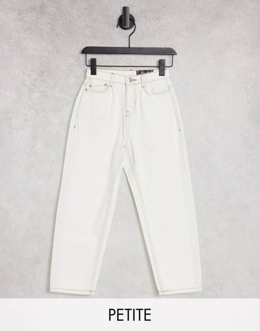 Noisy May Petite - Hvide dad-jeans