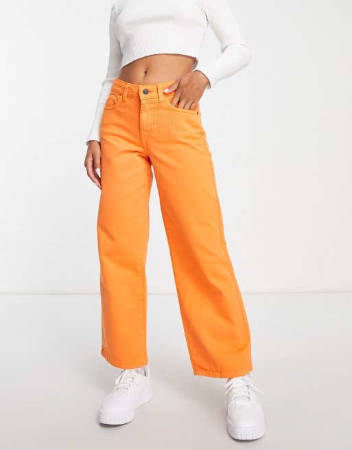 Noisy May Petite - Jean large à taille mi-haute - Orange vif, 4 de 4