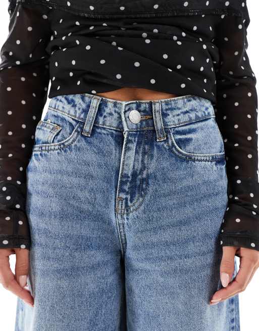 Noisy May Petite - Jeans med brede ben og løs pasform i lyseblå vask, 5 af 5