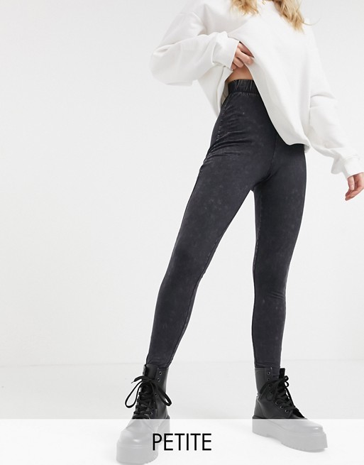 Noisy May Petite leggings in washed black