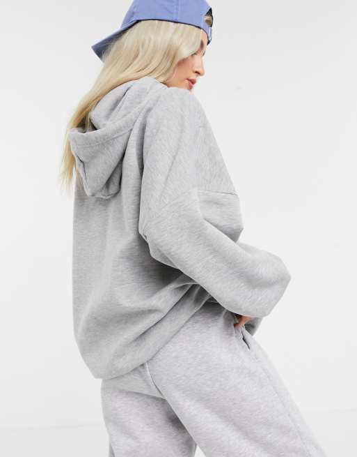 Noisy May Petite longline hoodie in light gray melange ASOS