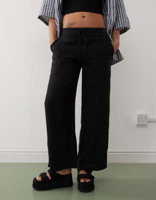Noisy May Petite Loose Fit Linen Mix Pants