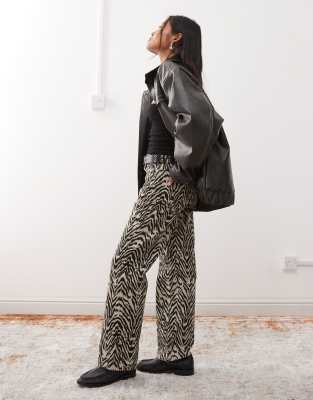 Noisy May Petite Marley Wide Leg Jeans In Black