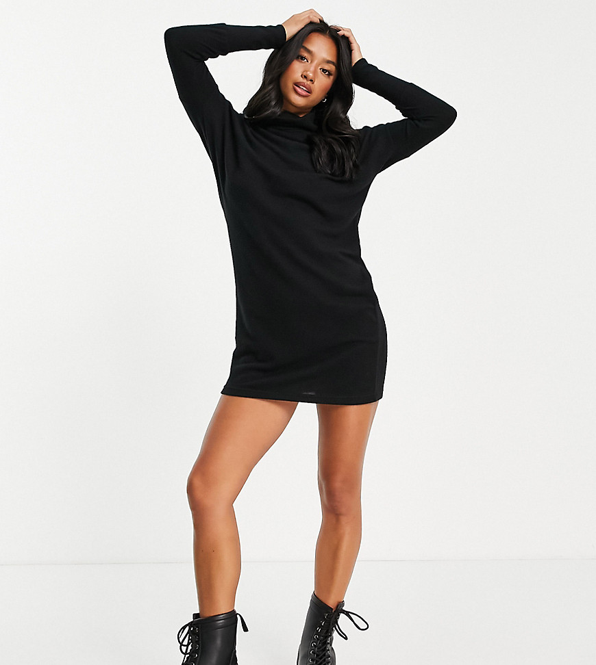 Product photo of Noisy may petite mini jumper dress with roll neck in black